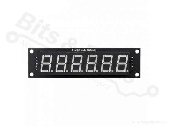 Cijferdisplay 6-digit 7-segments 74HC595 geel 